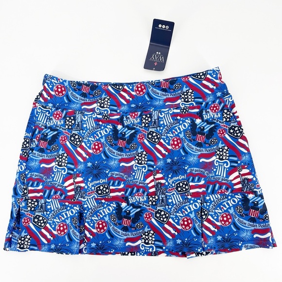 NEW KATHERINE WAY Scottsdale Pleated Skort in Pickleball Nation - Picture 1 of 5